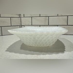 Milk Glass Square Hobnail Bowl Candy Nut Dish Westmoreland 6 1/2" Vintage